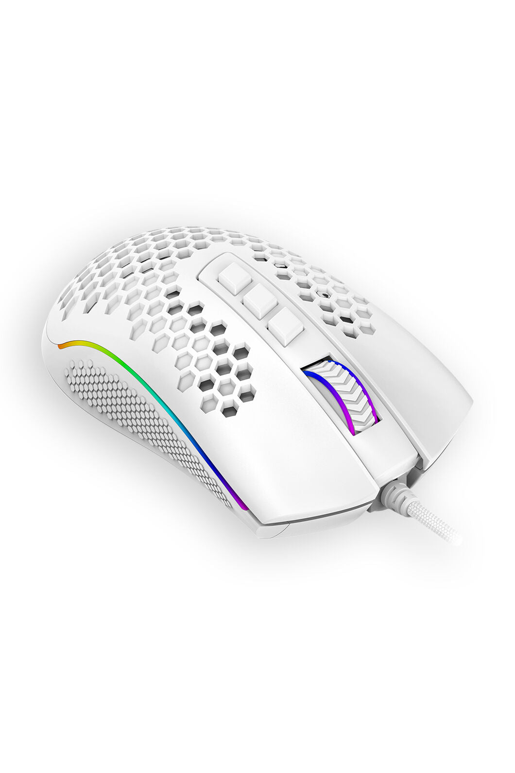 REDRAGON - Redragon Storm M808W-RGB White Lightweight Honeycomb 12400 DPI Gaming Mouse - white