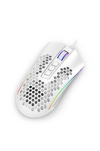 REDRAGON - Redragon Storm M808W-RGB White Lightweight Honeycomb 12400 DPI Gaming Mouse - white