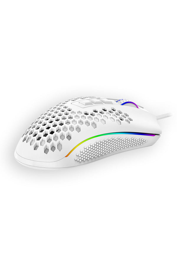 REDRAGON - Redragon Storm M808W-RGB White Lightweight Honeycomb 12400 DPI Gaming Mouse - white