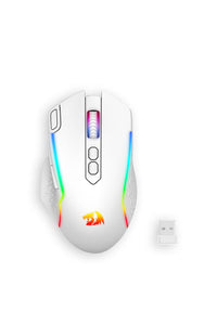 REDRAGON - Redragon M810W-RGB-MAX Taipan White Tri-Mode Wireless Gaming Mouse - white