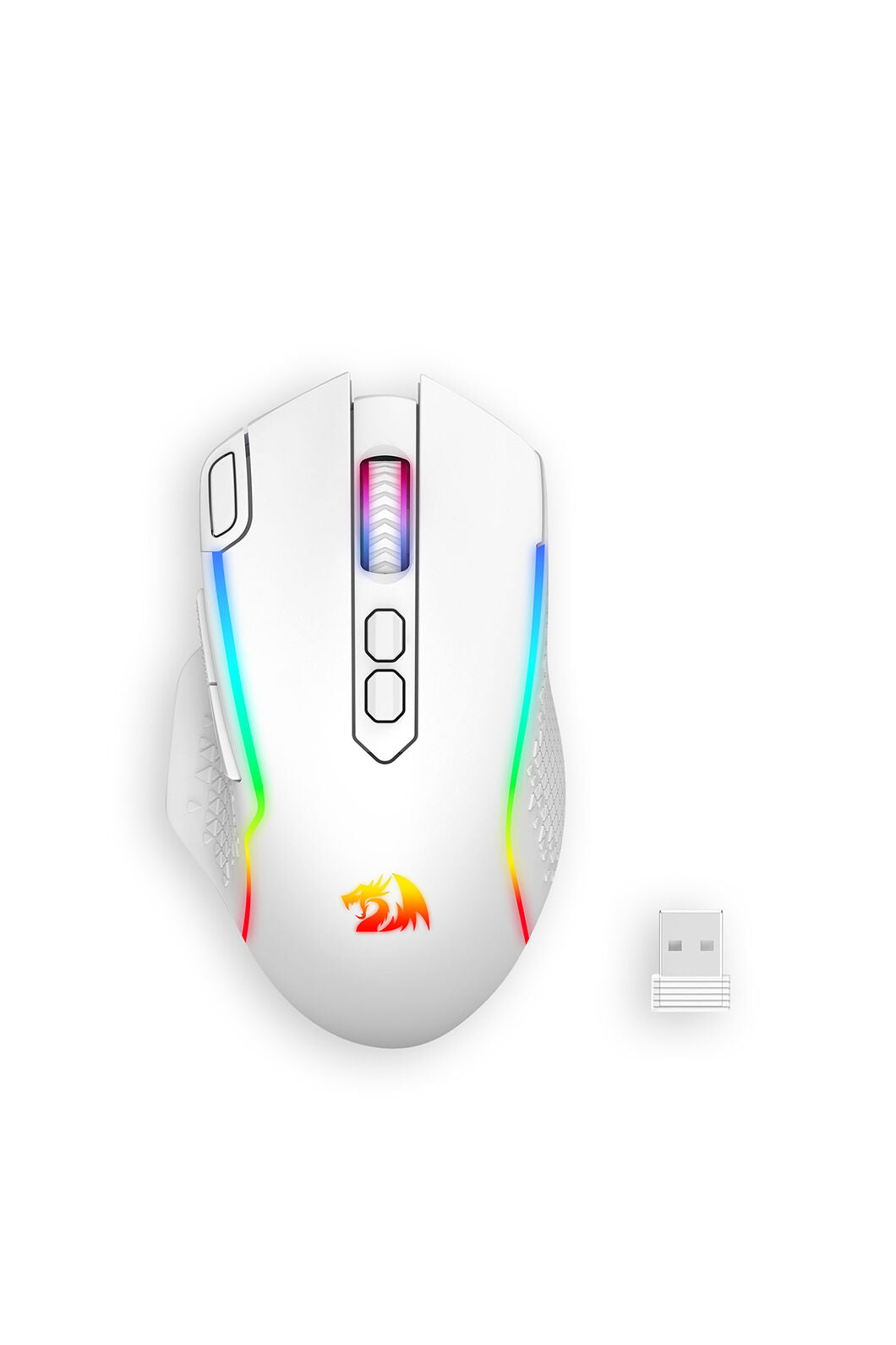 REDRAGON - Redragon M810W-RGB-MAX Taipan White Tri-Mode Wireless Gaming Mouse - white