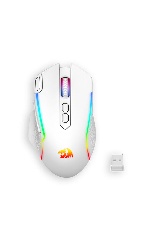 REDRAGON - Redragon M810W-RGB-MAX Taipan White Tri-Mode Wireless Gaming Mouse - white