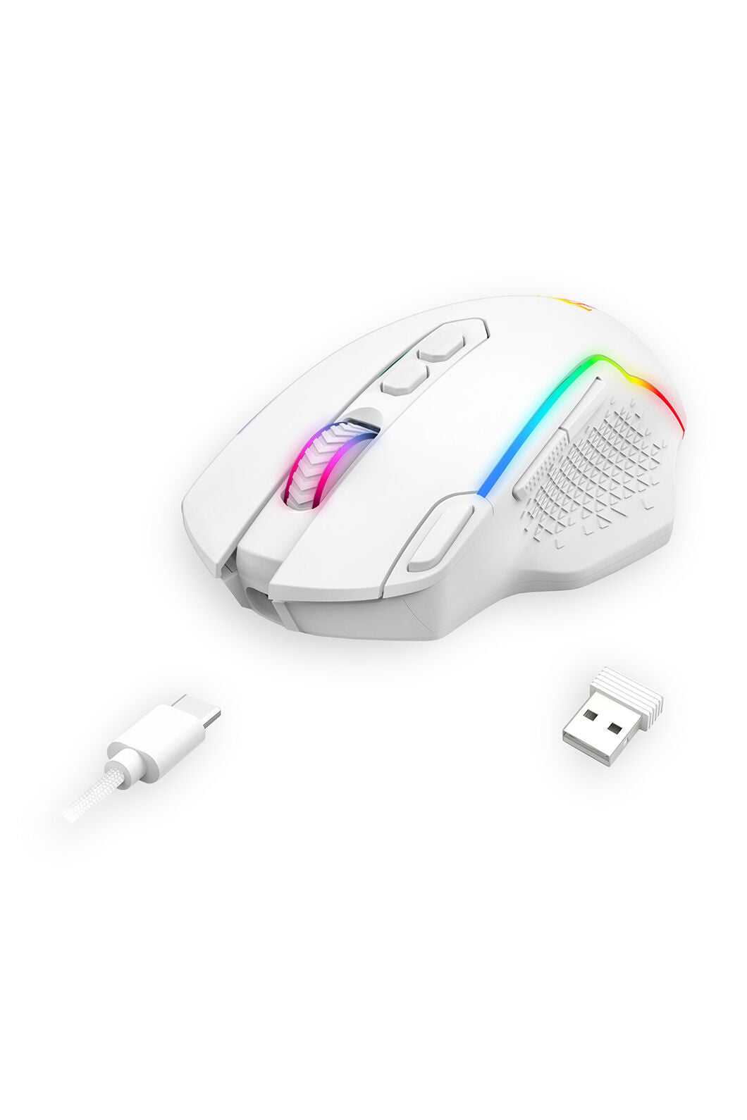 REDRAGON - Redragon M810W-RGB-MAX Taipan White Tri-Mode Wireless Gaming Mouse - white