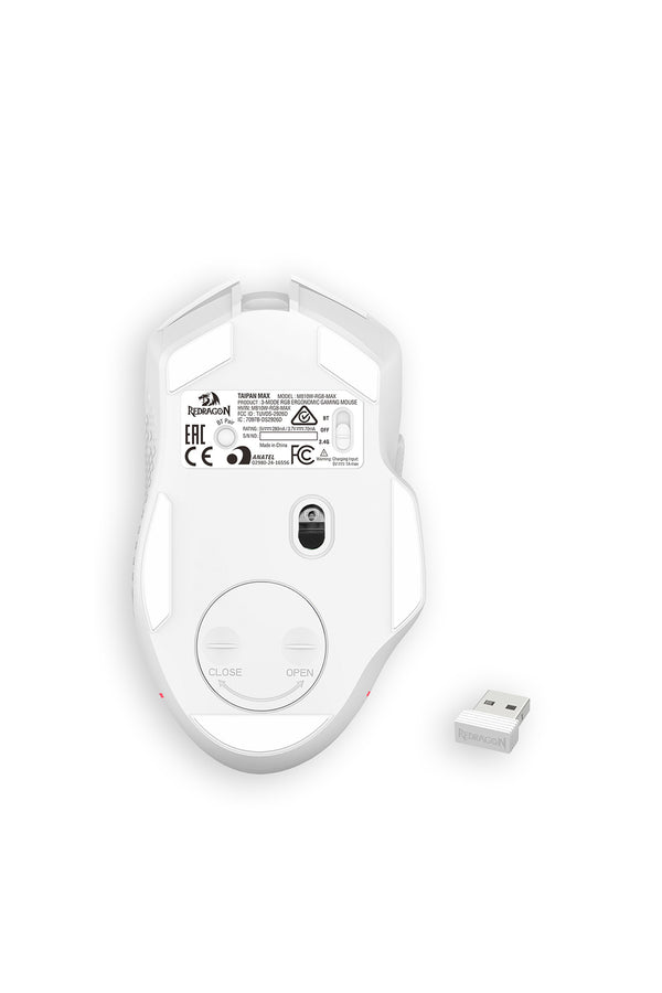 REDRAGON - Redragon M810W-RGB-MAX Taipan White Tri-Mode Wireless Gaming Mouse - white
