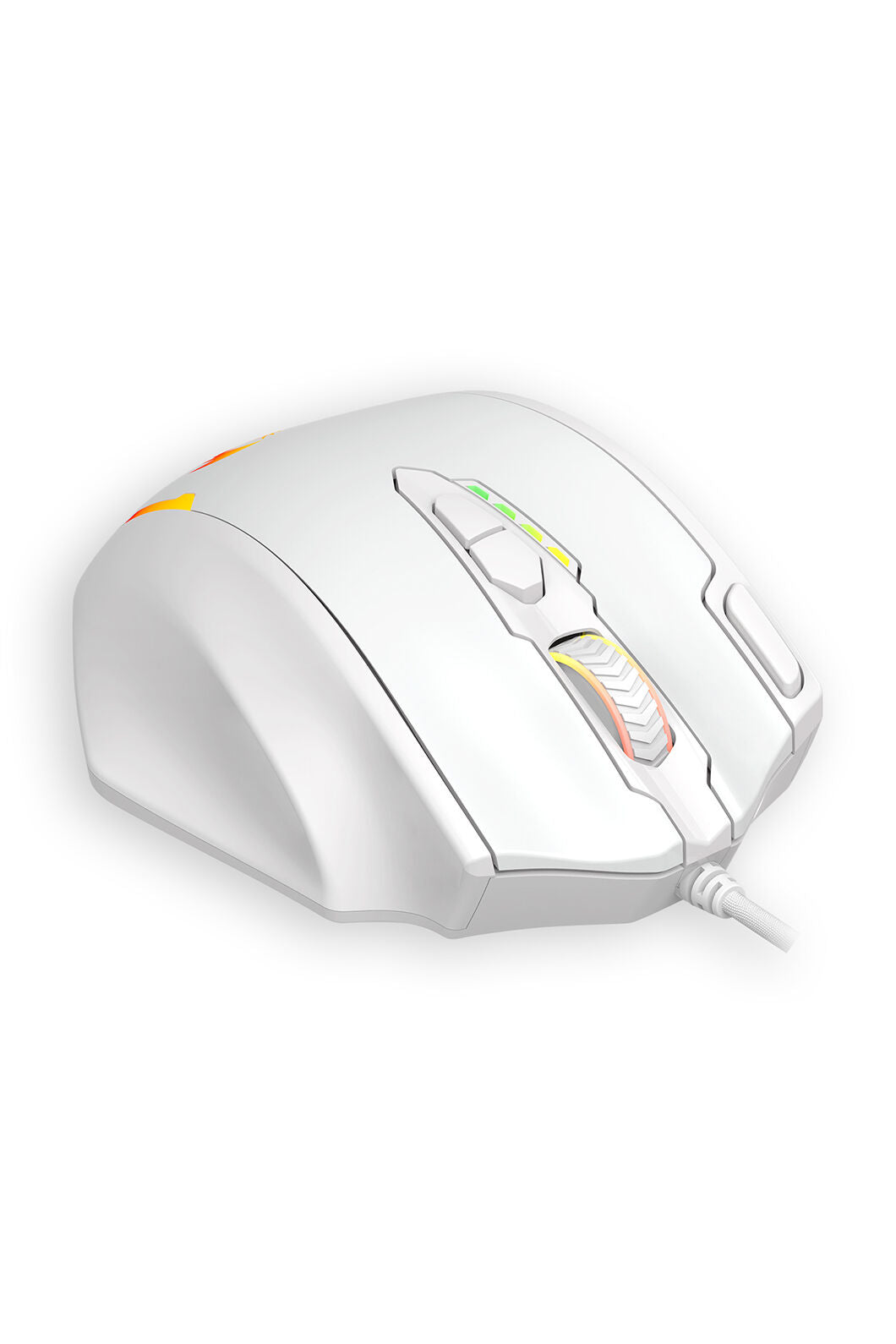 REDRAGON - Redragon M908 Impact White 12,400 DPI MMO Wired RGB Gaming Mouse - white