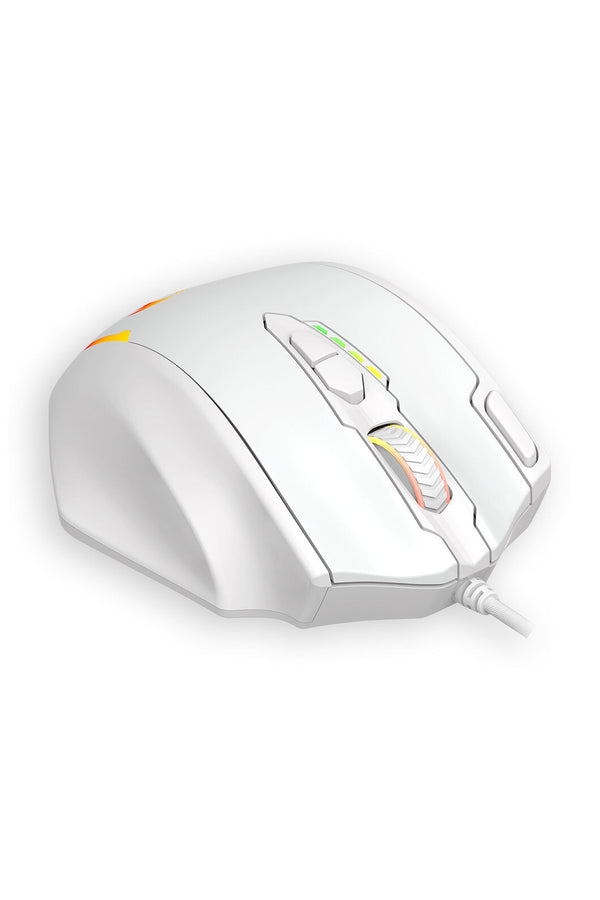 REDRAGON - Redragon M908 Impact White 12,400 DPI MMO Wired RGB Gaming Mouse - white