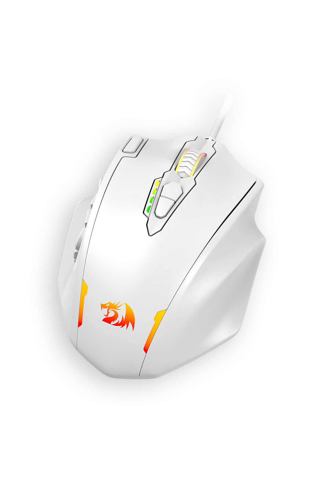 REDRAGON - Redragon M908 Impact White 12,400 DPI MMO Wired RGB Gaming Mouse - white