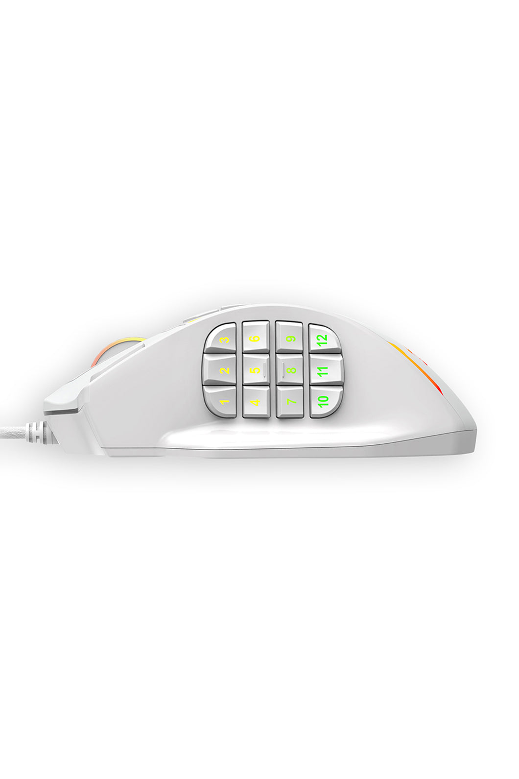 REDRAGON - Redragon M908 Impact White 12,400 DPI MMO Wired RGB Gaming Mouse - white