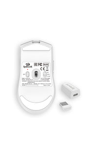 REDRAGON - Redragon K1NG M916 PRO White 49g Ultra-Lightweight 3-Mode PAW3395 Gaming Mouse - white