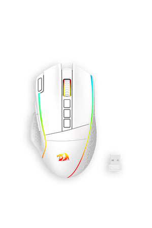 REDRAGON - Redragon M991 White Tri-Mode Wireless 26K DPI Mechanical Gaming Mouse - white