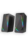 REDRAGON - Redragon GS510 Waltz Black Compact RGB Desktop Gaming Speakers - black