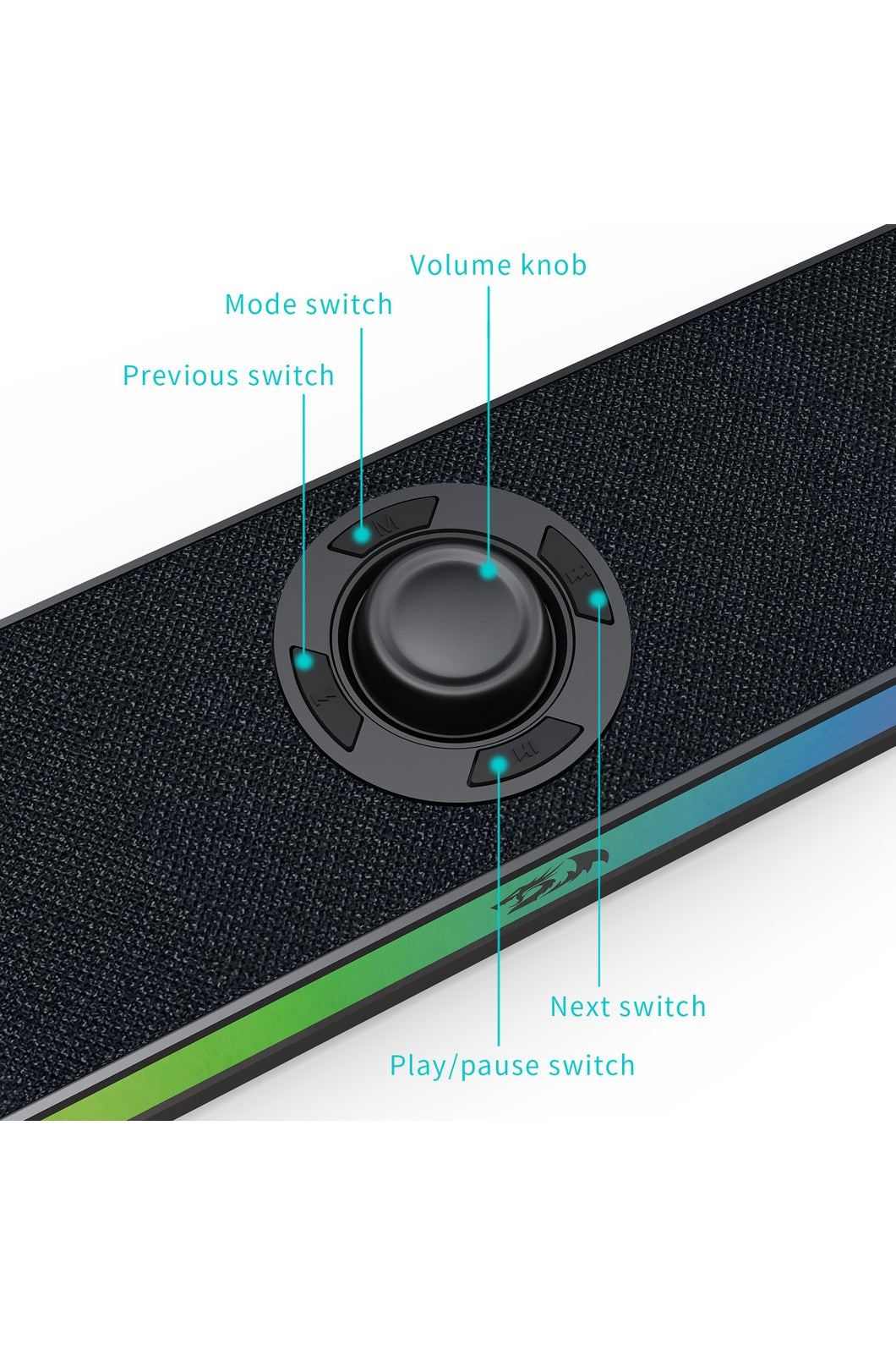 REDRAGON - Redragon GS515 Neo Black Wide RGB Bluetooth Sound Bar Speaker - black