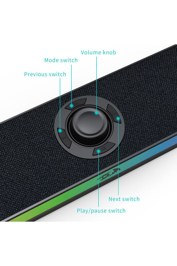 REDRAGON - Redragon GS515 Neo Black Wide RGB Bluetooth Sound Bar Speaker - black