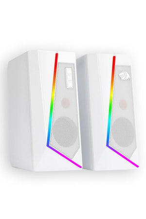 REDRAGON - Redragon GS520W Anvil White Vertical RGB Touch Control Desktop Speaker - white