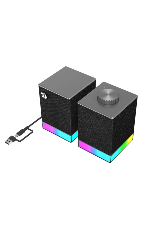 REDRAGON - Redragon GS517 Glyph Black Compact RGB Touch Control Desk Speaker - black