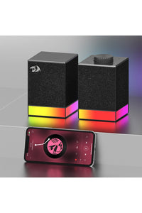REDRAGON - Redragon GS517 Glyph Black Compact RGB Touch Control Desk Speaker - black