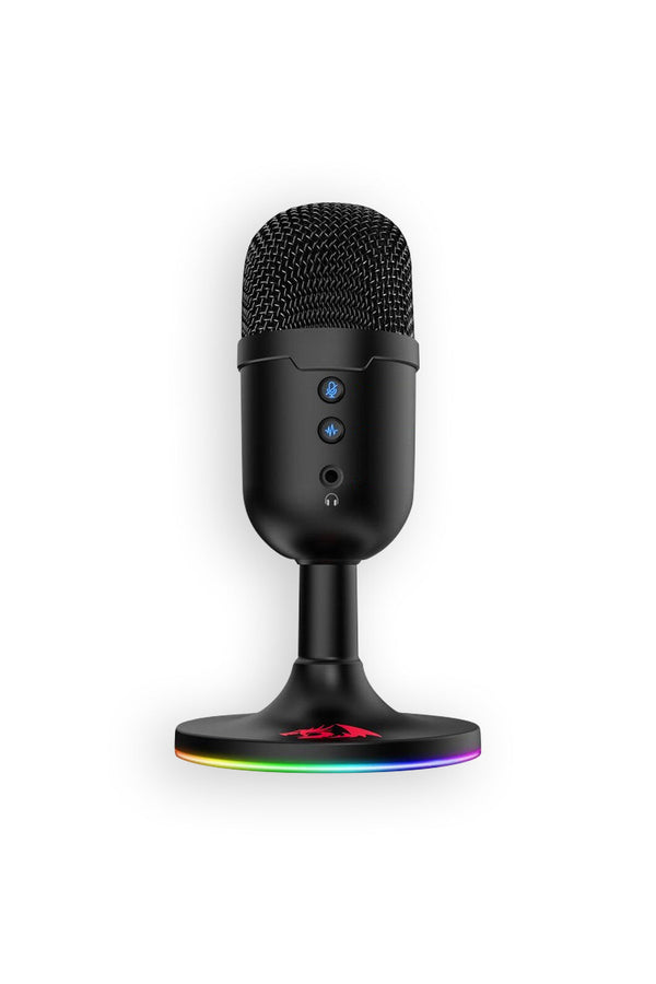 REDRAGON - Redragon GM303 Pulsar Black Compact RGB USB Studio Microphone - black