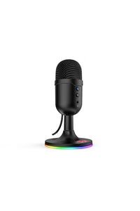 REDRAGON - Redragon GM303 Pulsar Black Compact RGB USB Studio Microphone - black