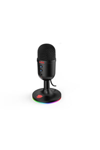 REDRAGON - Redragon GM303 Pulsar Black Compact RGB USB Studio Microphone - black