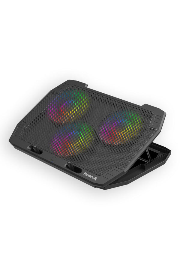 REDRAGON - Redragon GCP511 Ingrid Black Triple-Fan RGB Laptop Cooling Stand - black