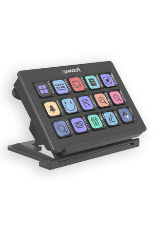 REDRAGON - Redragon SS-550 Perrors Black 15-Key Customisable Control Stream Deck - black