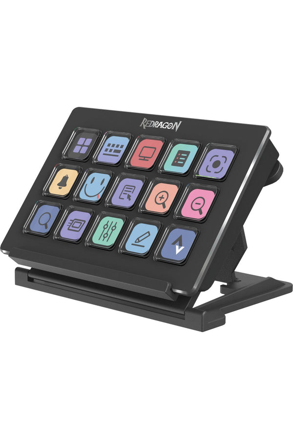 REDRAGON - Redragon SS-550 Perrors Black 15-Key Customisable Control Stream Deck - black