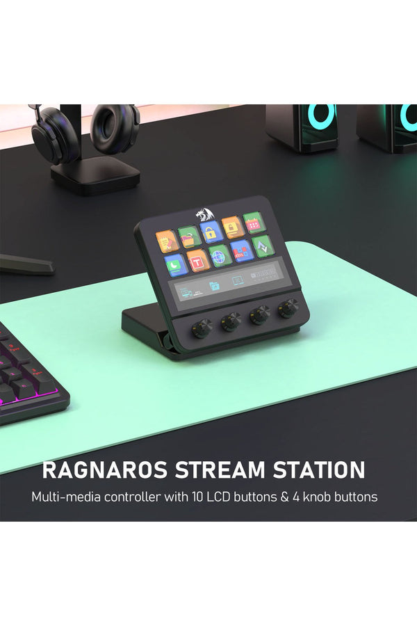 REDRAGON - Redragon SS-552 Ragnaros Black Adjustable Macro Stream Control Station - black